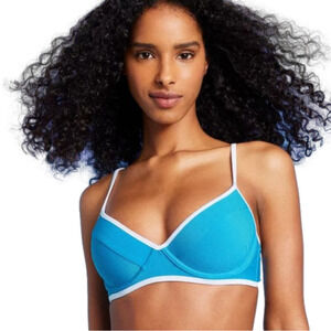 Shade & Shore Women's Lightly Lined Ribbed Underwire Bikini Top